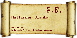 Hellinger Bianka névjegykártya
